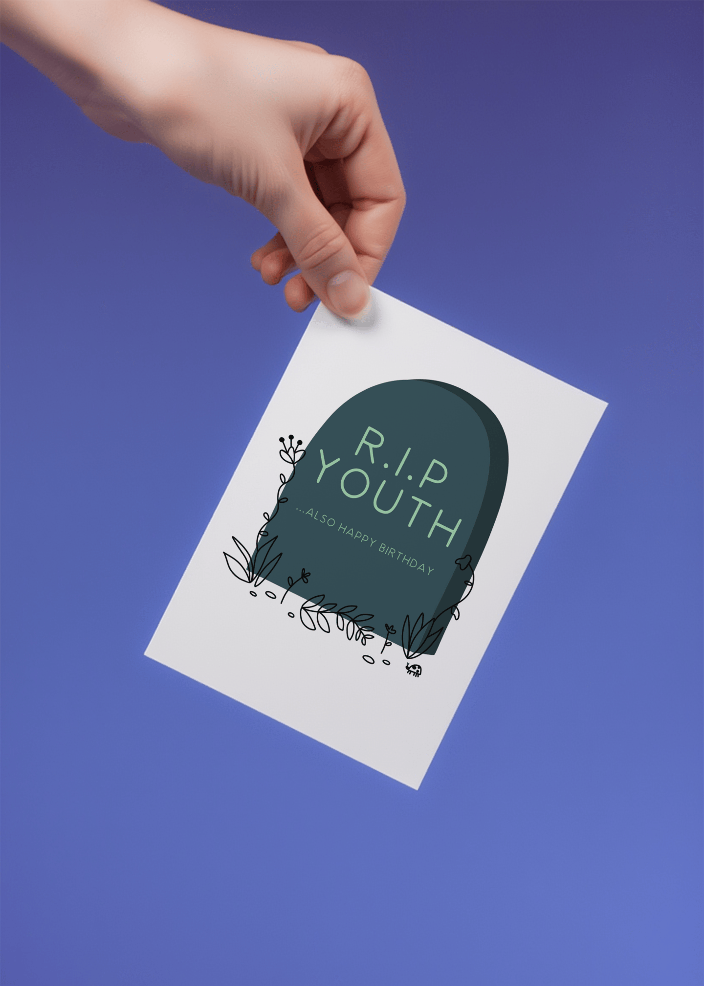 RIP Youth Funny Birthday Card mockup 4
