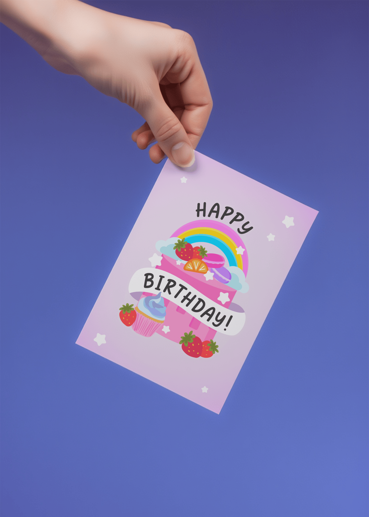 Rainbow Sweet Treats Birthday Card mockup 4