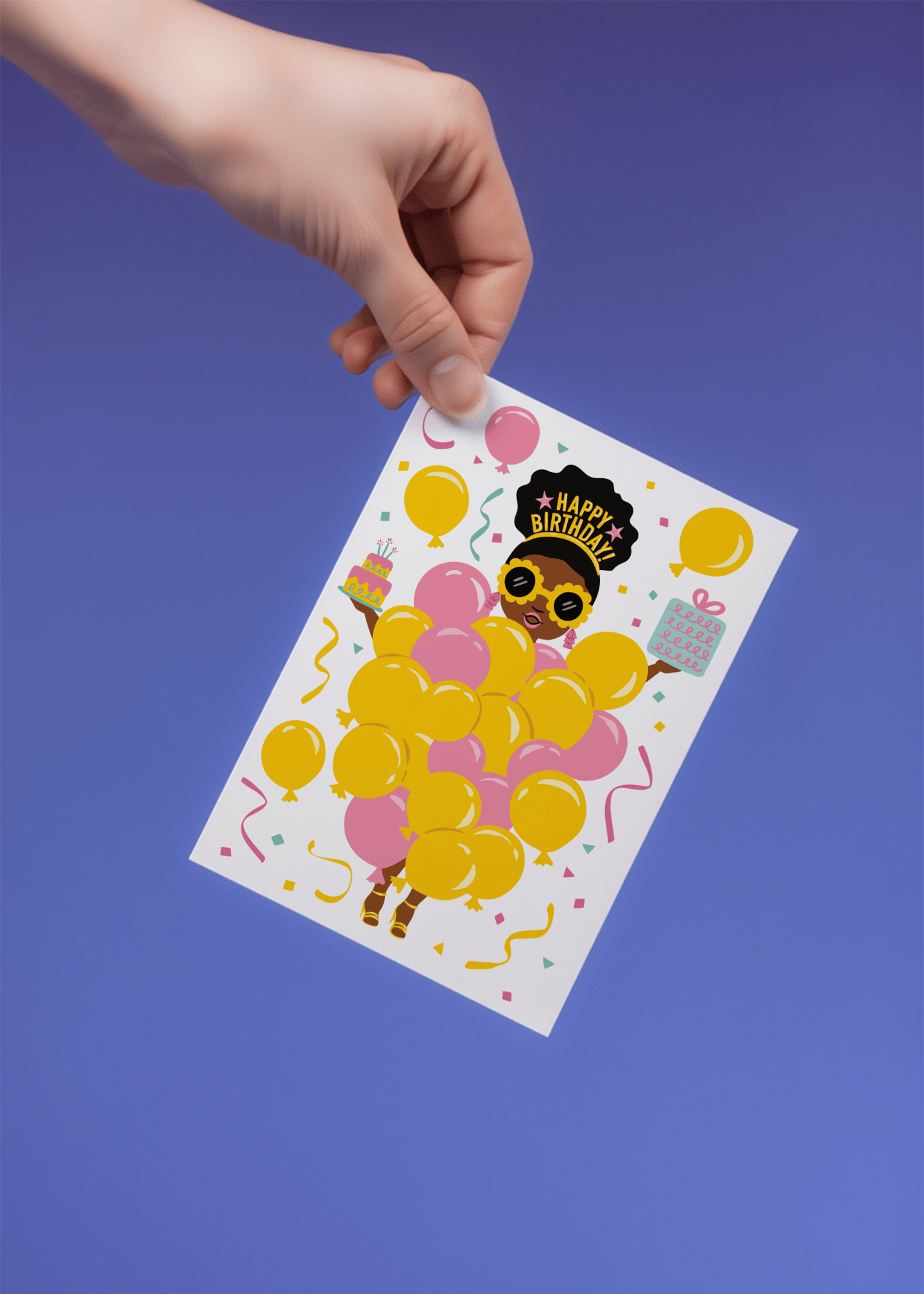 Fabulous Birthday Balloons Card mockup 4