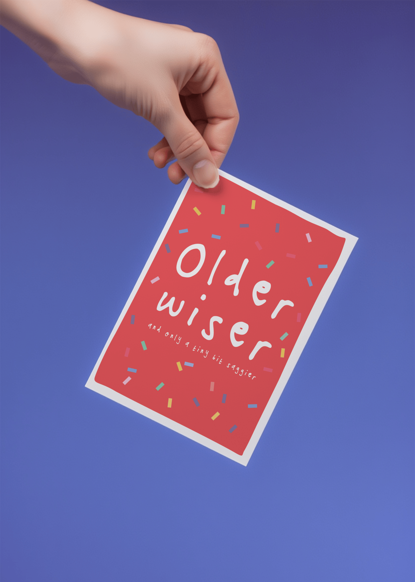 Older Wiser Birthday Card mockup 4