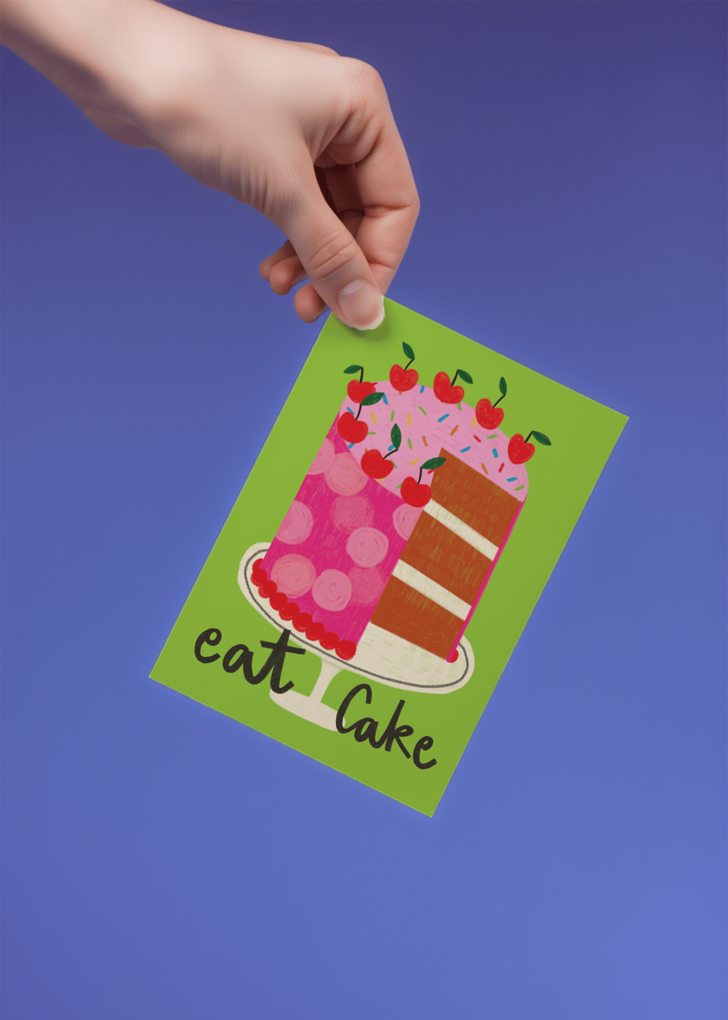 Eat Cake Birthday Card mockup 4