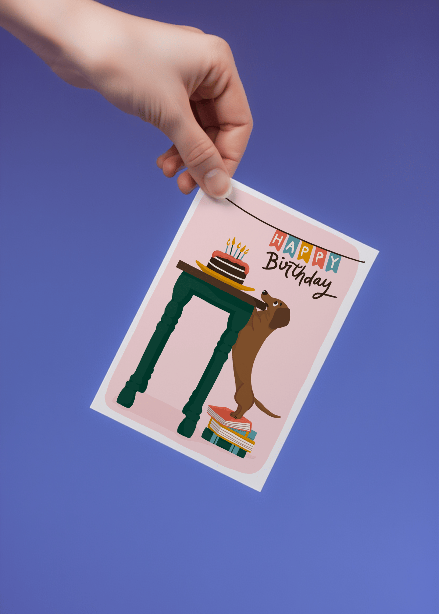 Dachshund Birthday Card mockup 4