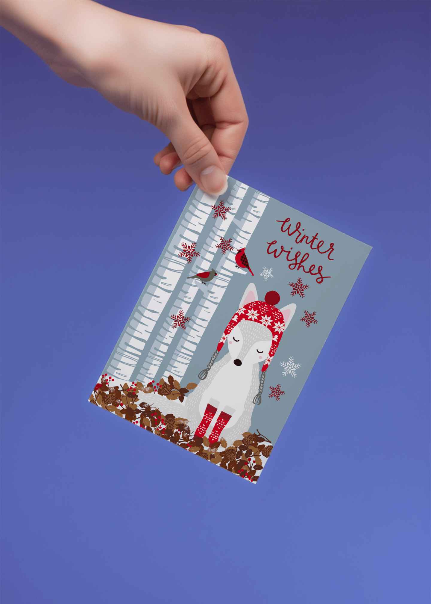 Winter Wishes Woodland Fox mockup 4