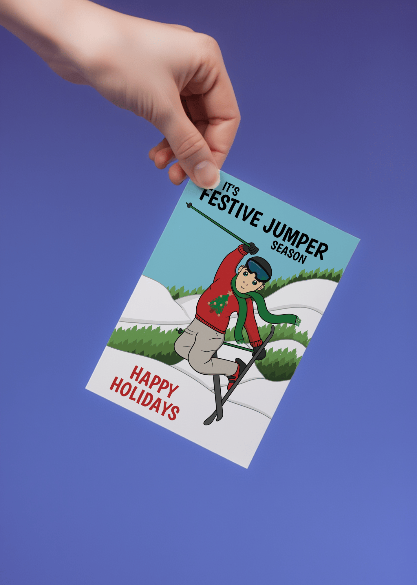 Festive Jumper Skiing mockup 4