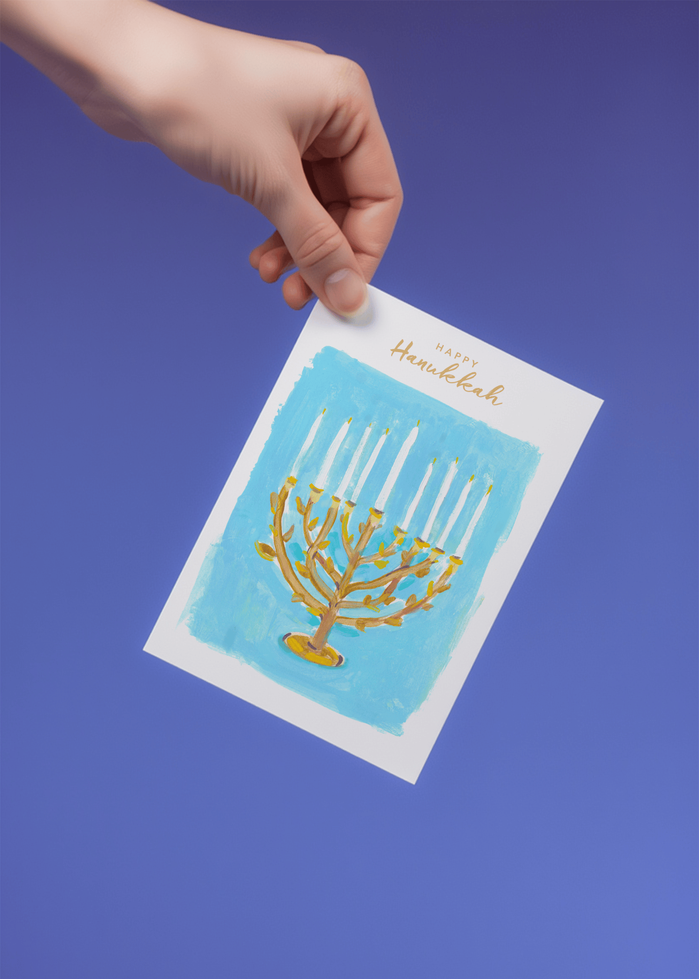 Happy Hanukkah Branch Menorah mockup 4