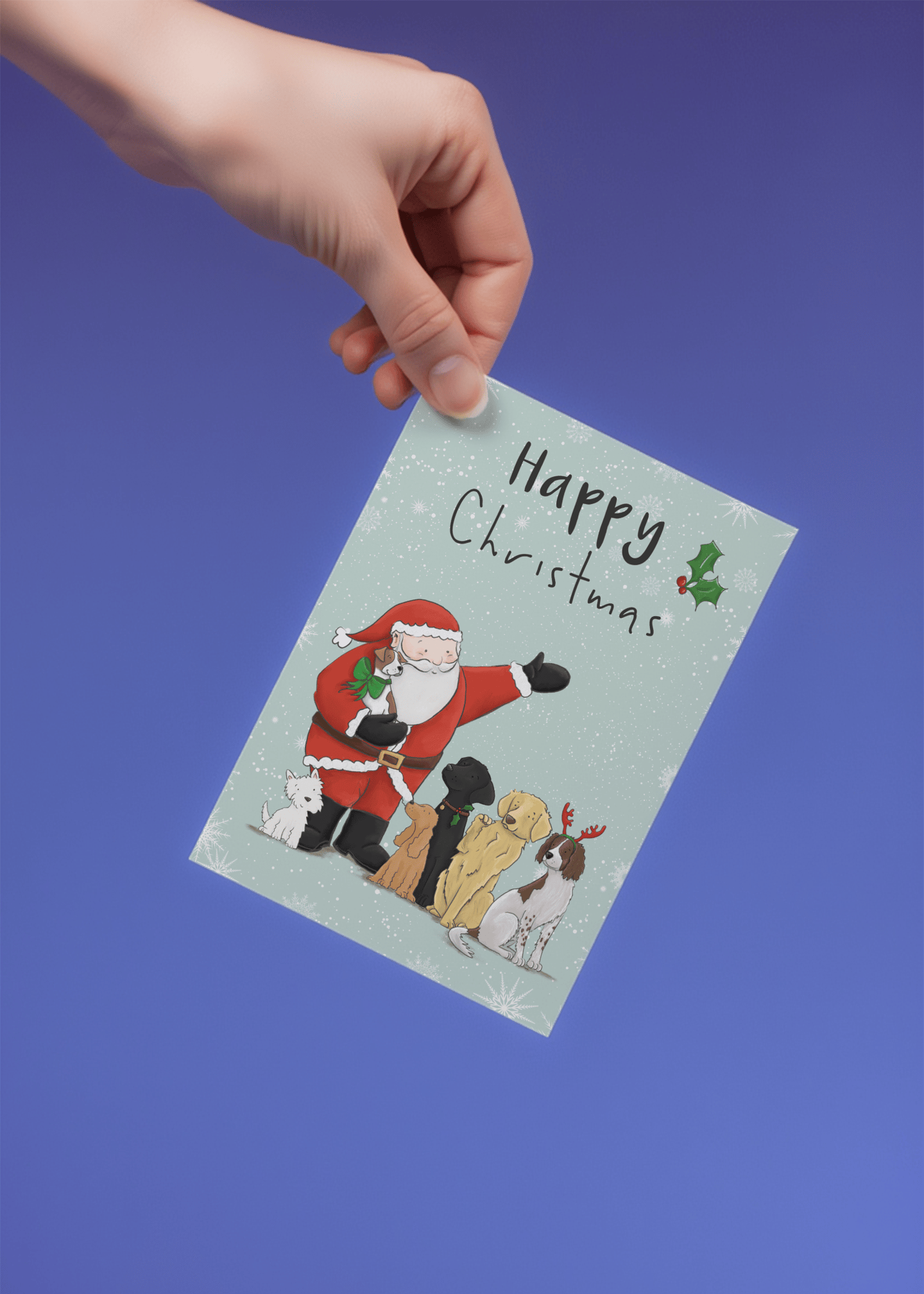Happy Christmas - Santa And Pets mockup 4