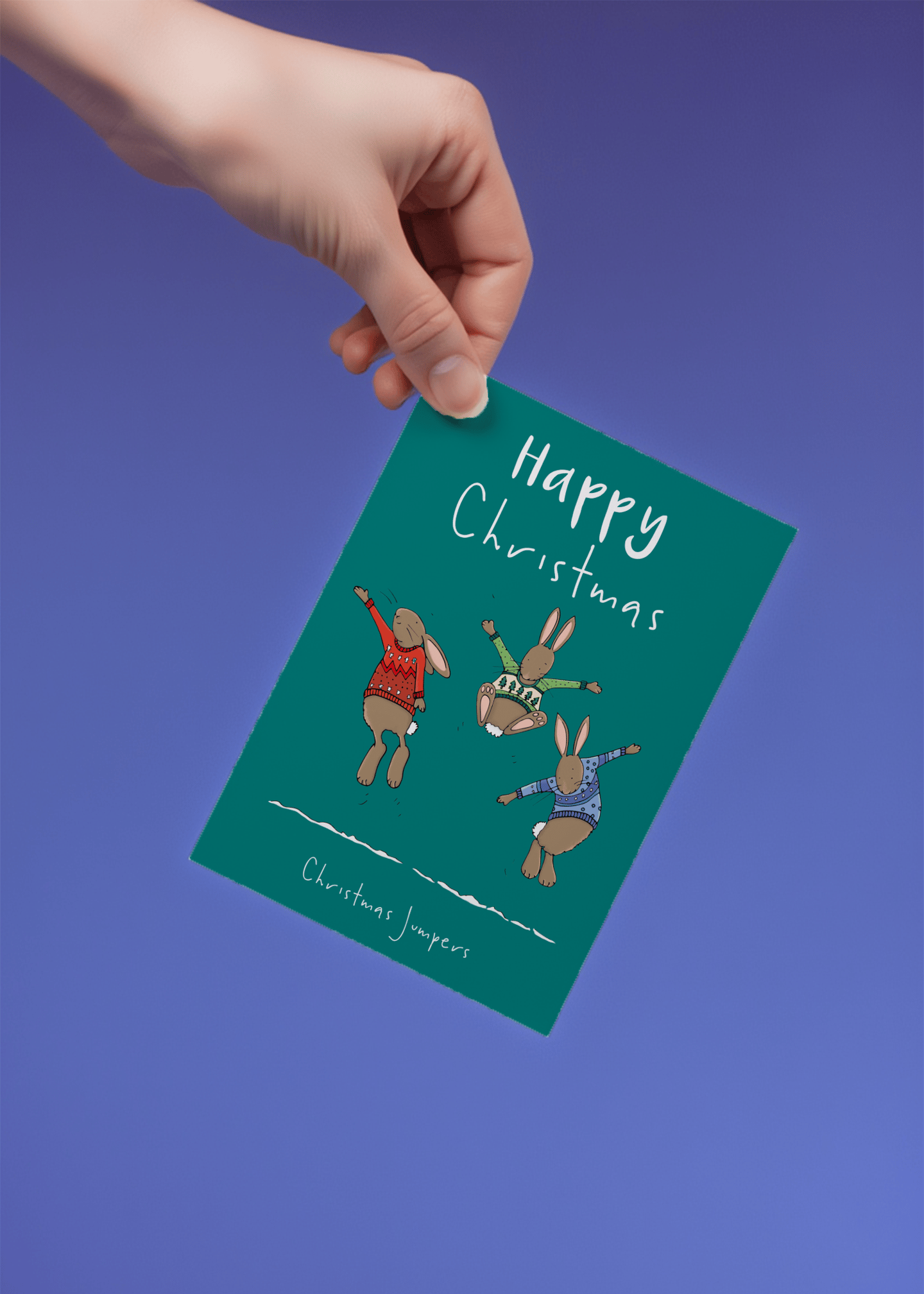 Bunnies in Christmas Jumpers mockup 4