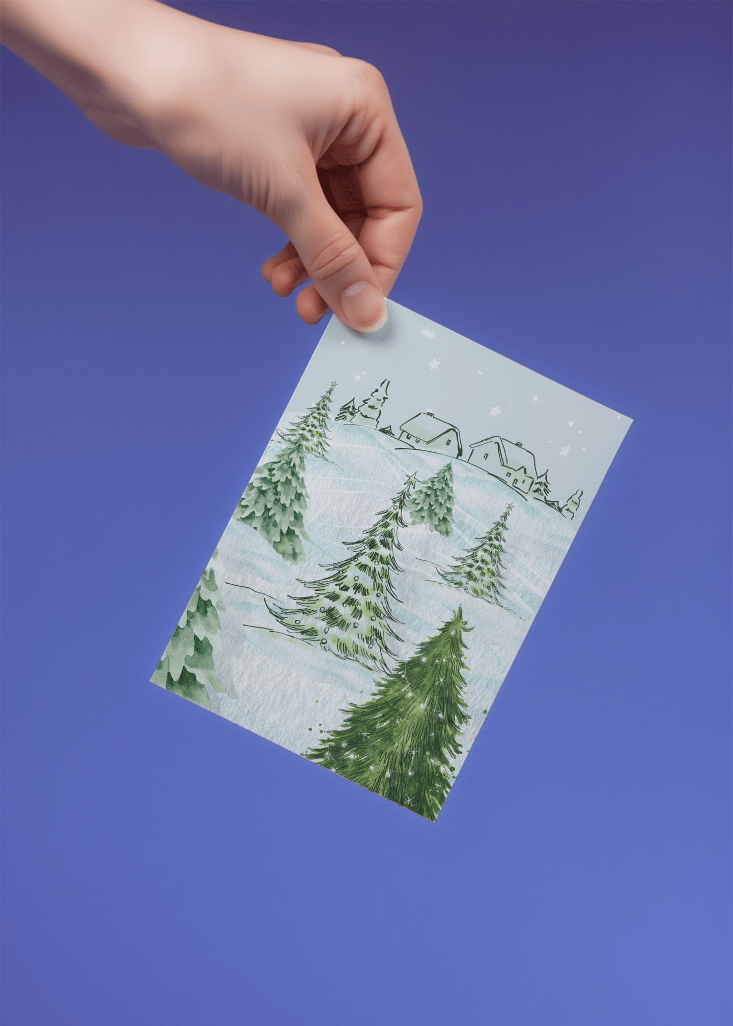 Winter Pine Trees mockup 4