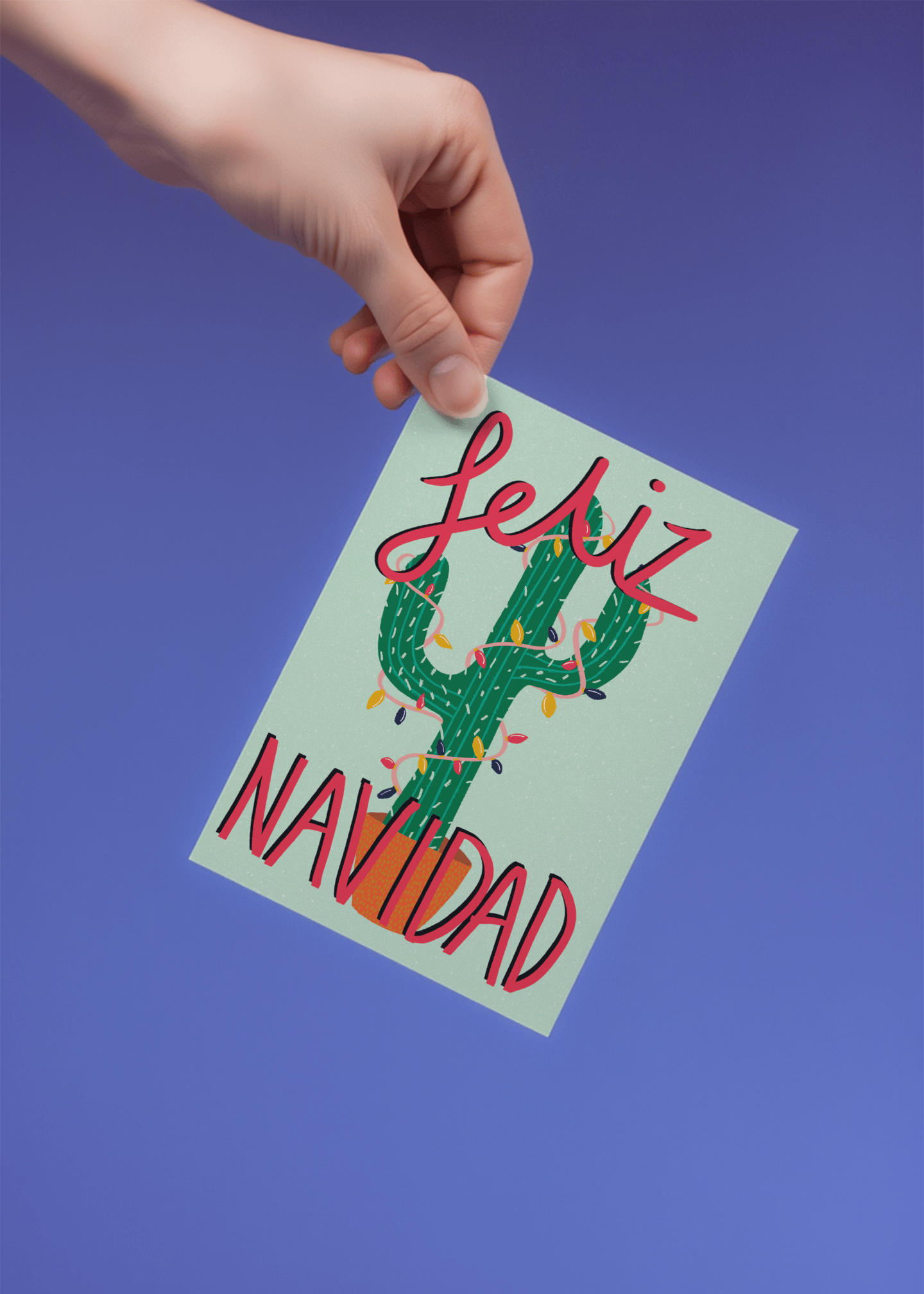 Feliz Navidad Cactus mockup 4