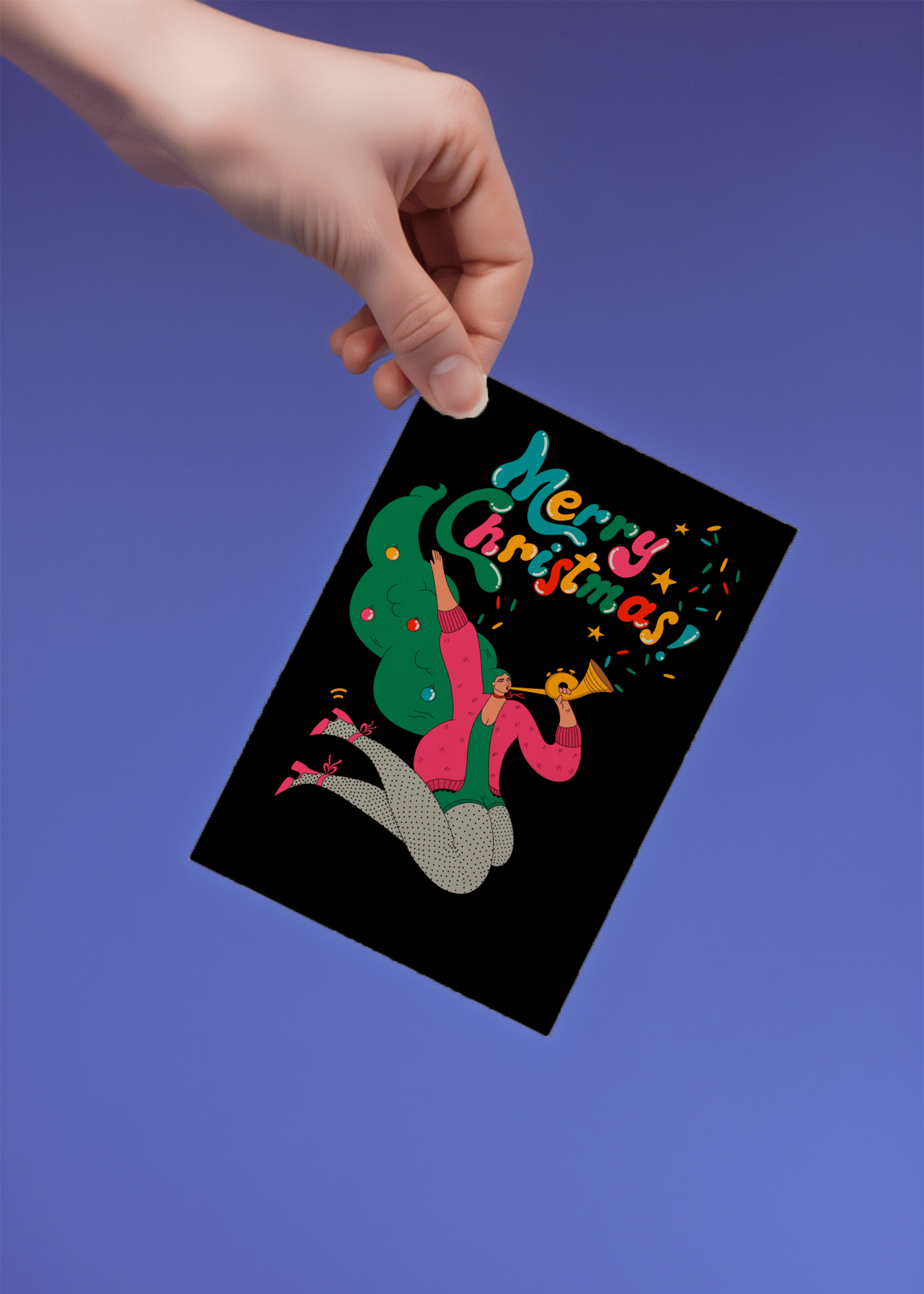 Festive Horn Merry Christmas mockup 4