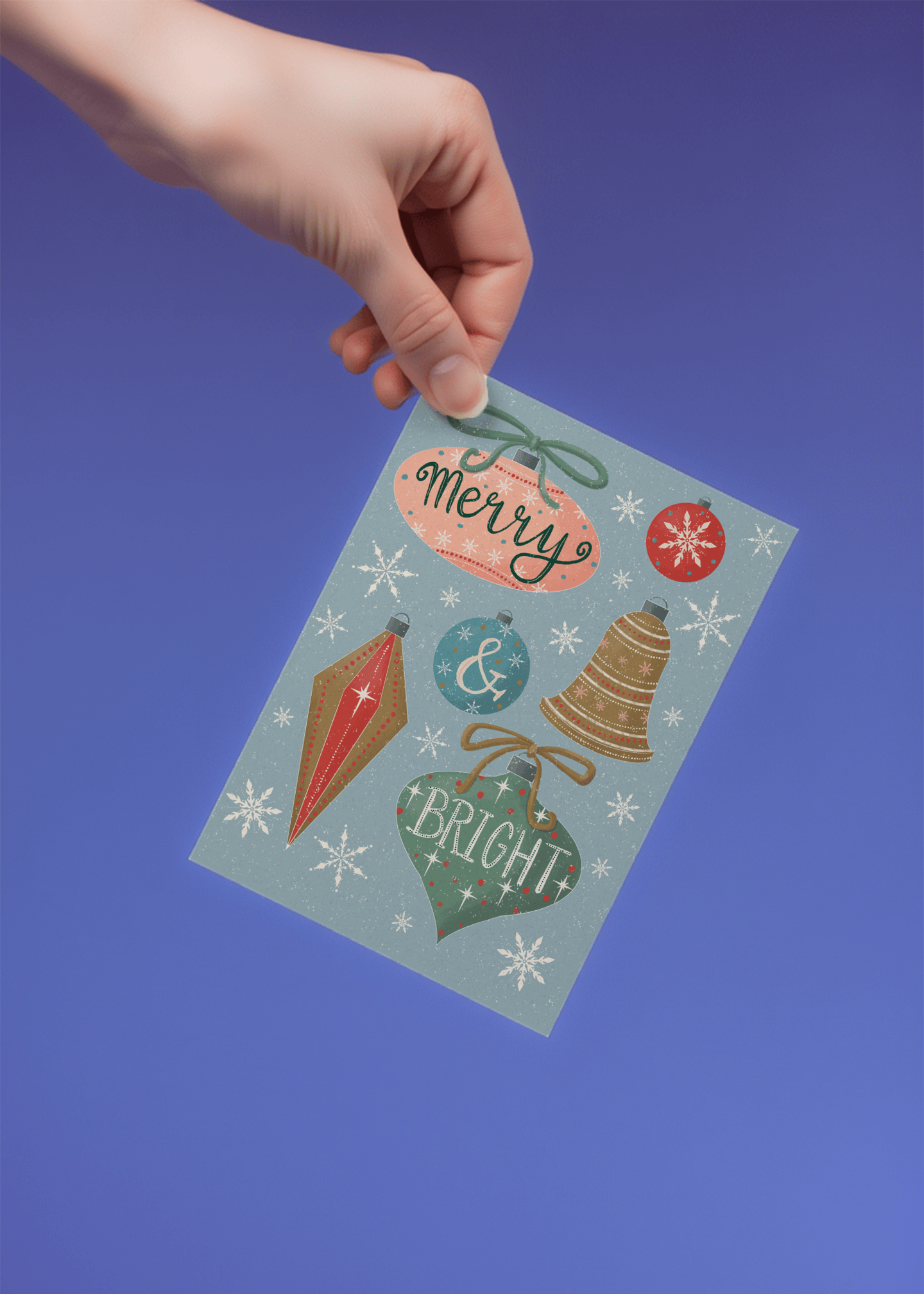 Merry & Bright Christmas Ornaments mockup 4