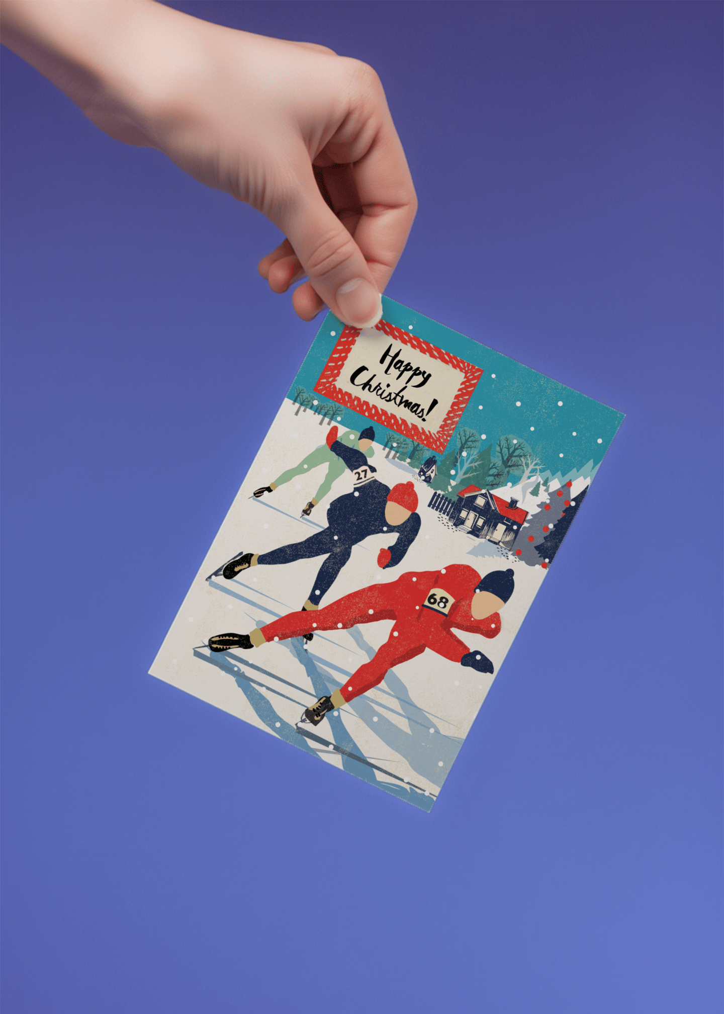 Winter Speed Skating Christmas mockup 4