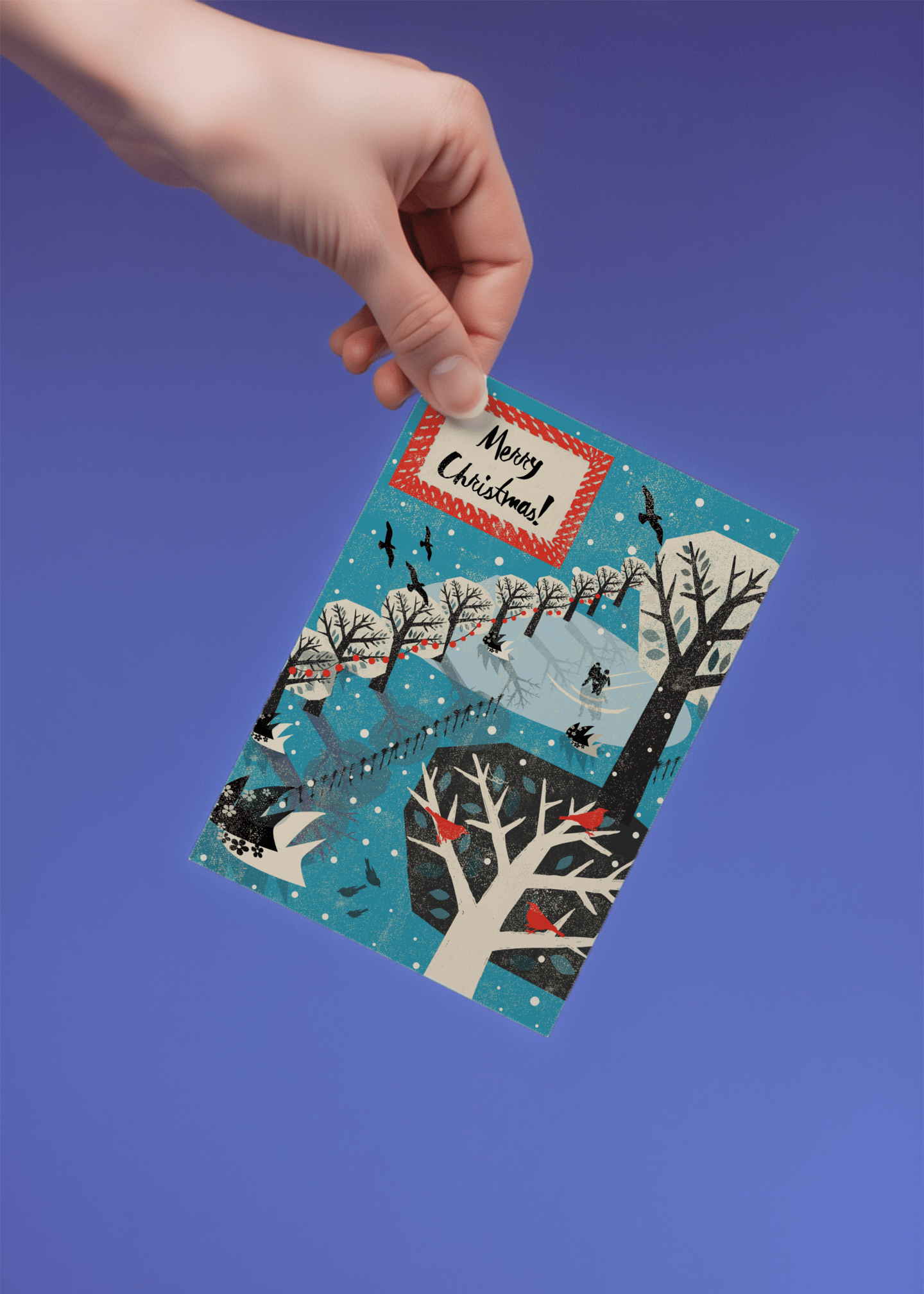 Merry Christmas - Winter Park Scene mockup 4