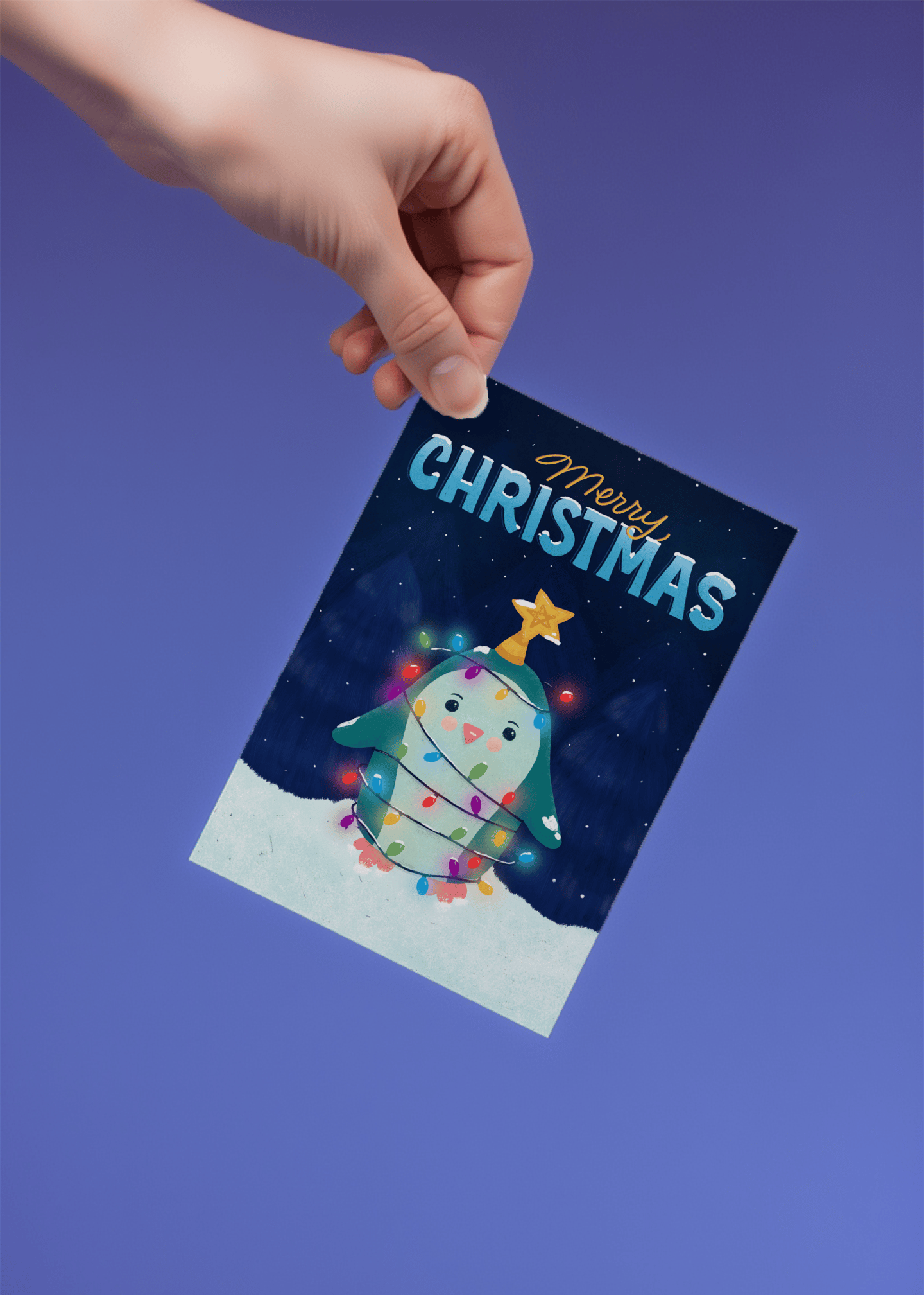 Merry Christmas Penguin Lights mockup 4
