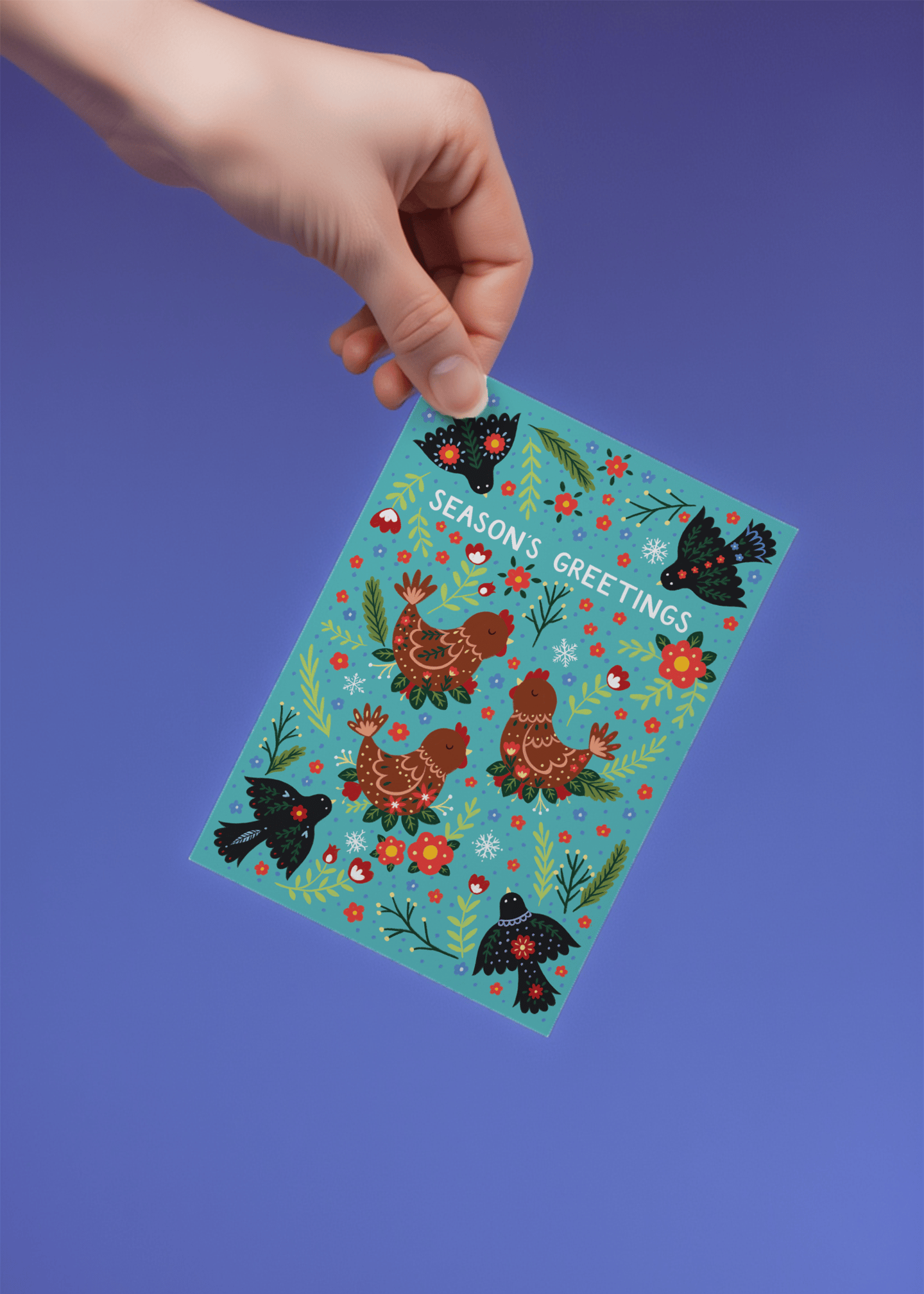 Season's Greetings Birds mockup 4