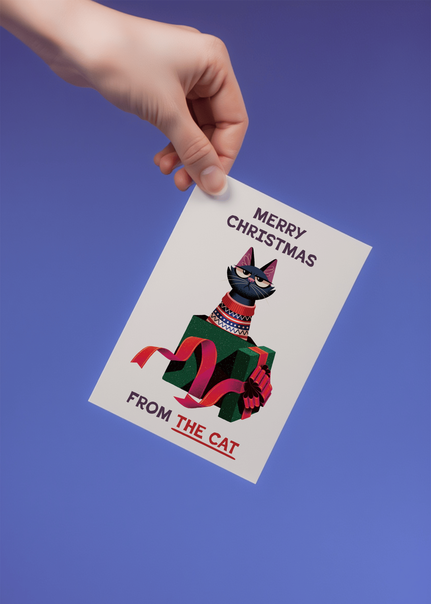 Merry Christmas From the Cat mockup 3