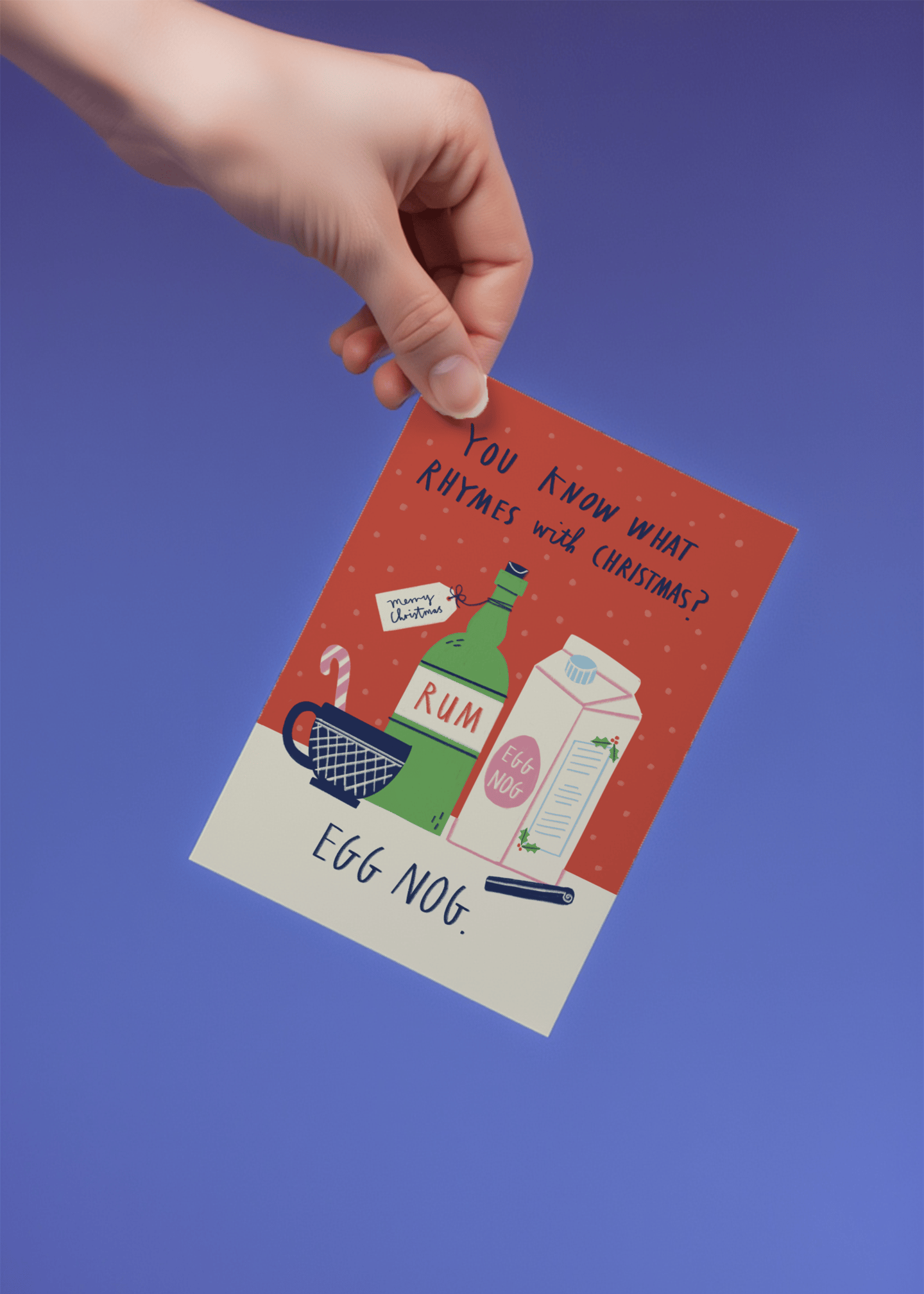 Christmas Egg Nog Rhymes Card mockup 2