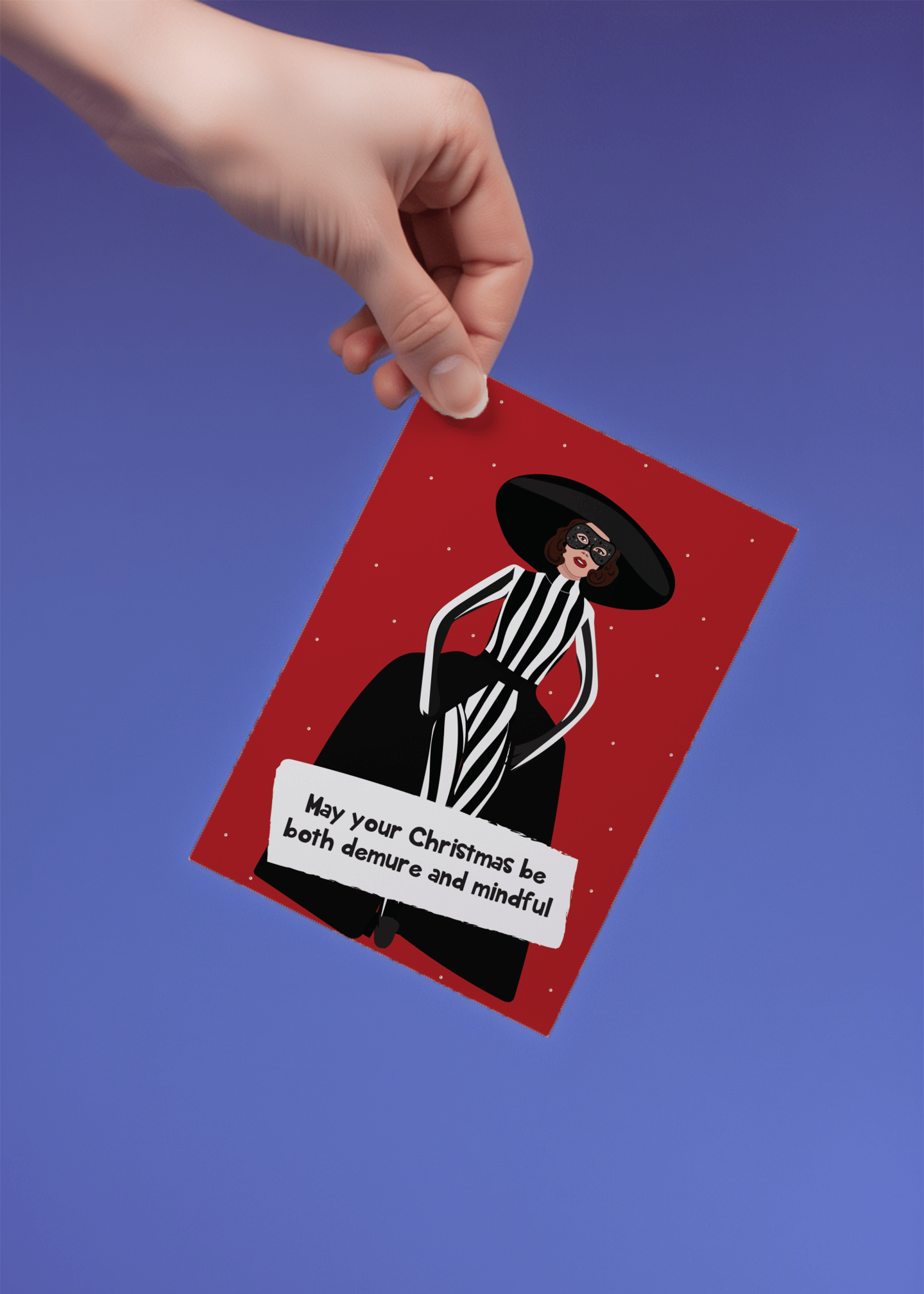 May Your Christmas Be Both Demure and Mindful Card mockup 4