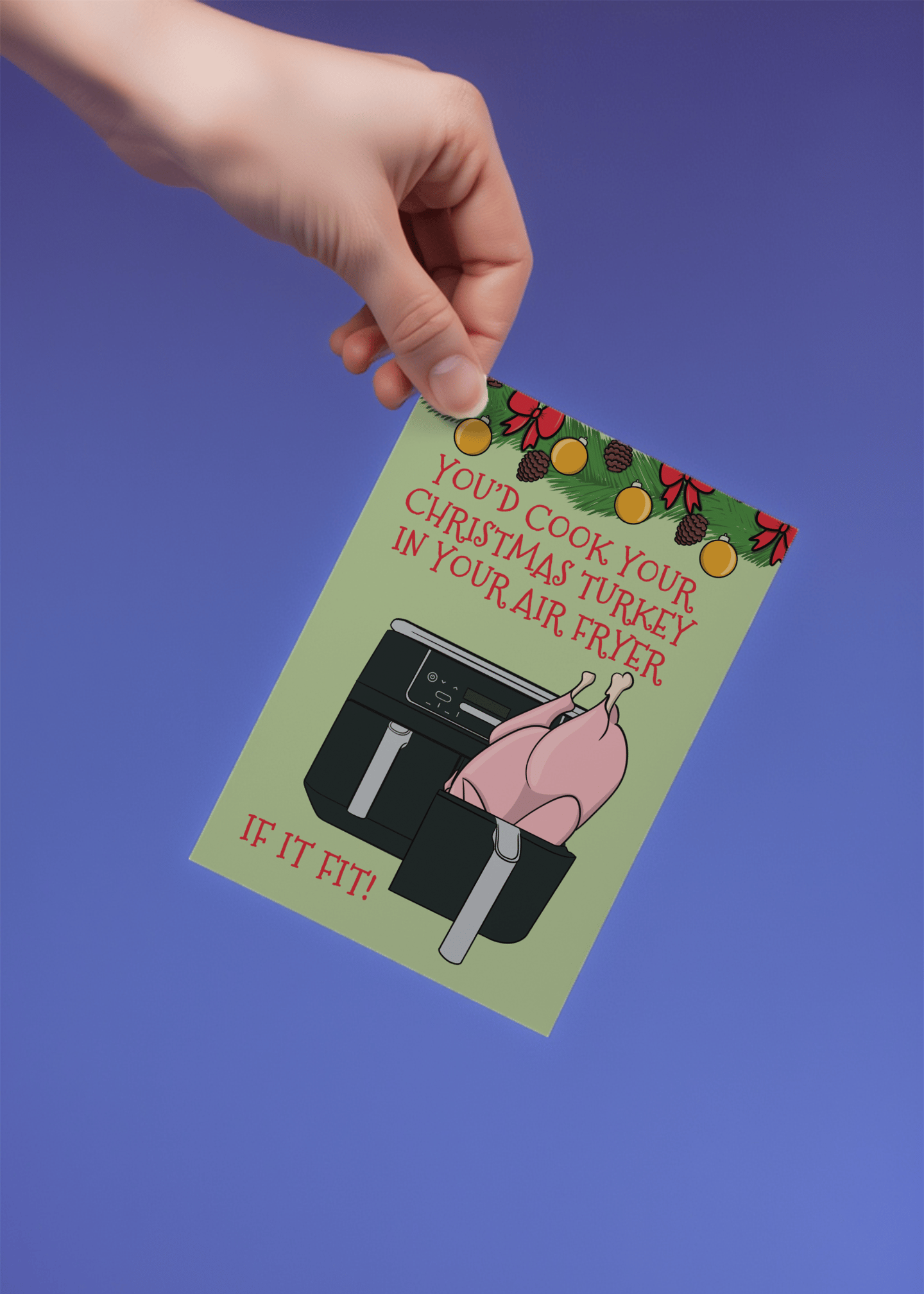 Air Fryer Christmas Turkey Card mockup 4