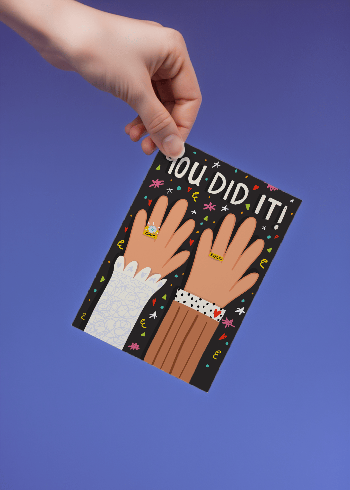 You Did It Wedding Celebration Card mockup 3