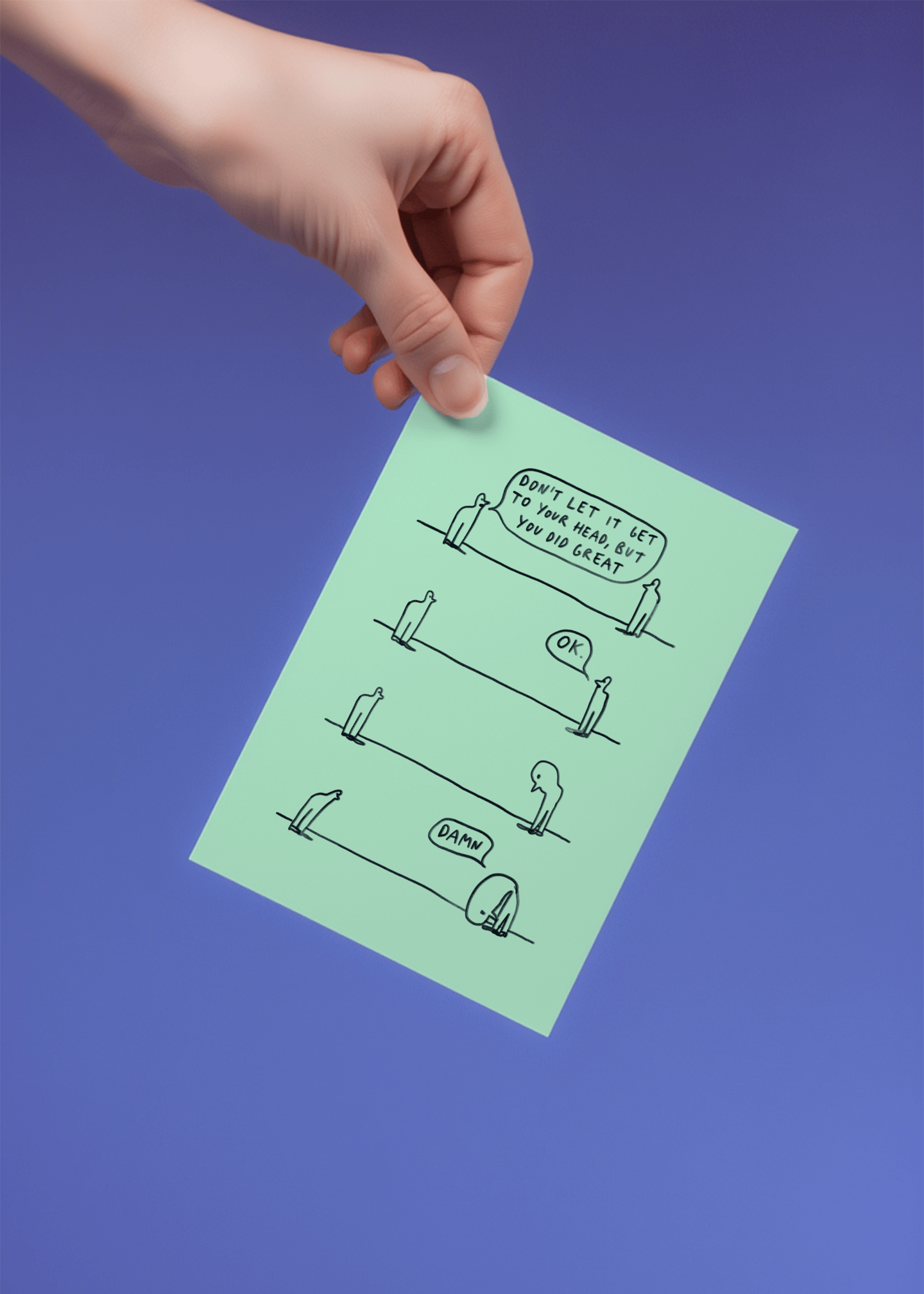 Don't Let It Get to Your Head Card mockup 4