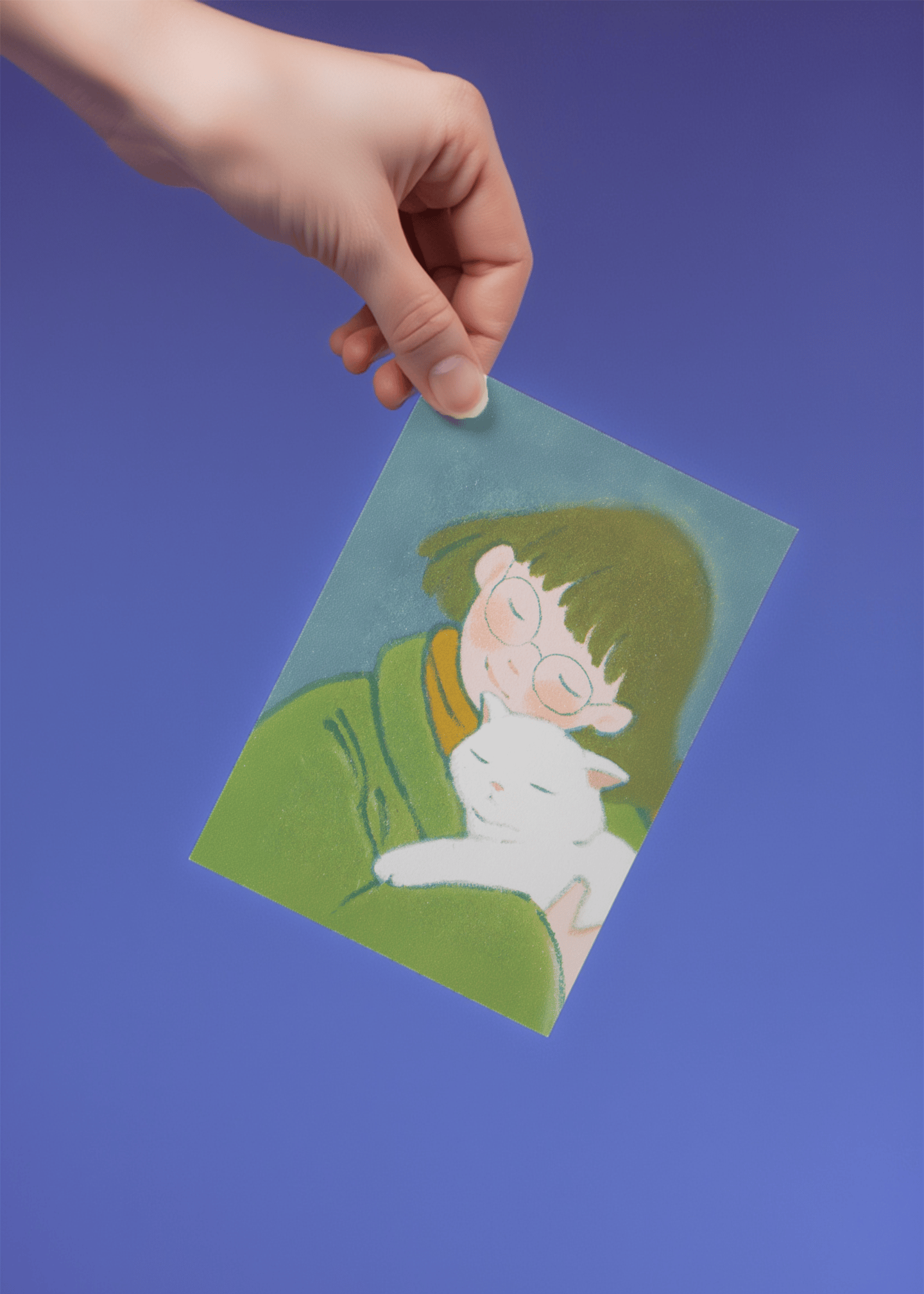cat mom hugging mockup 4