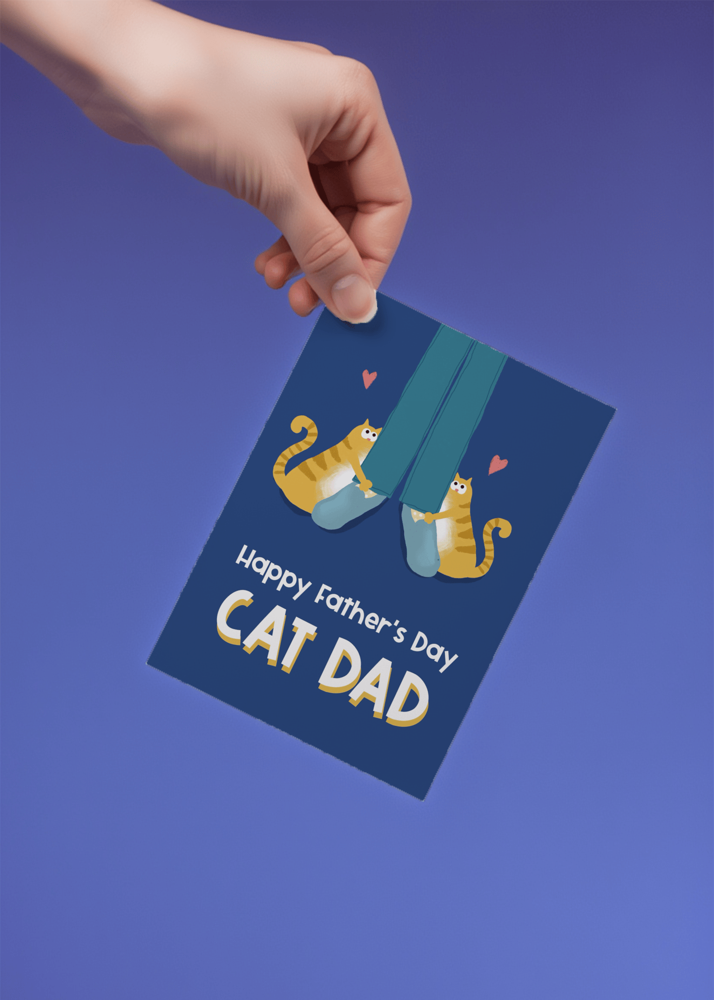 Cat Dad Father's Day Card mockup 4