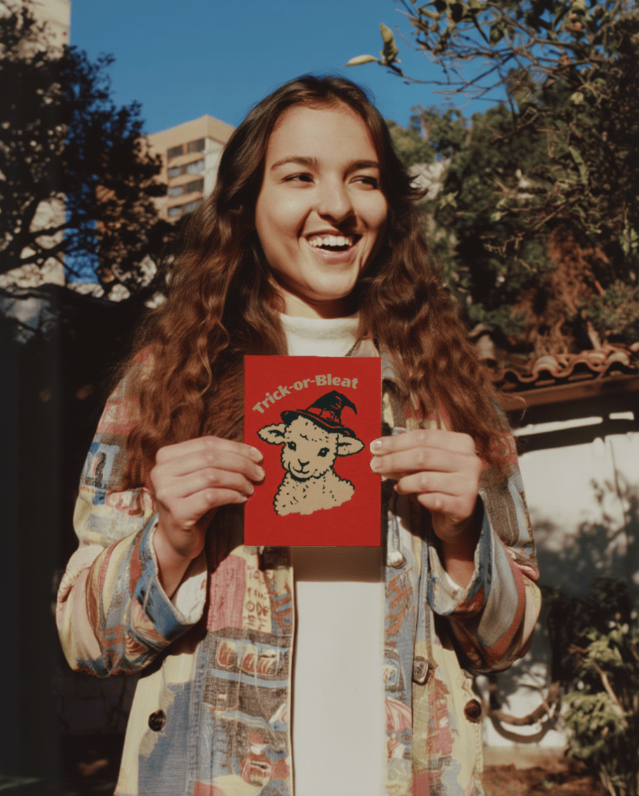 Adorable Halloween Lamb Card mockup 6