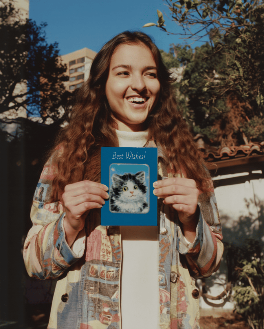 Best Wishes Cat Card mockup 6