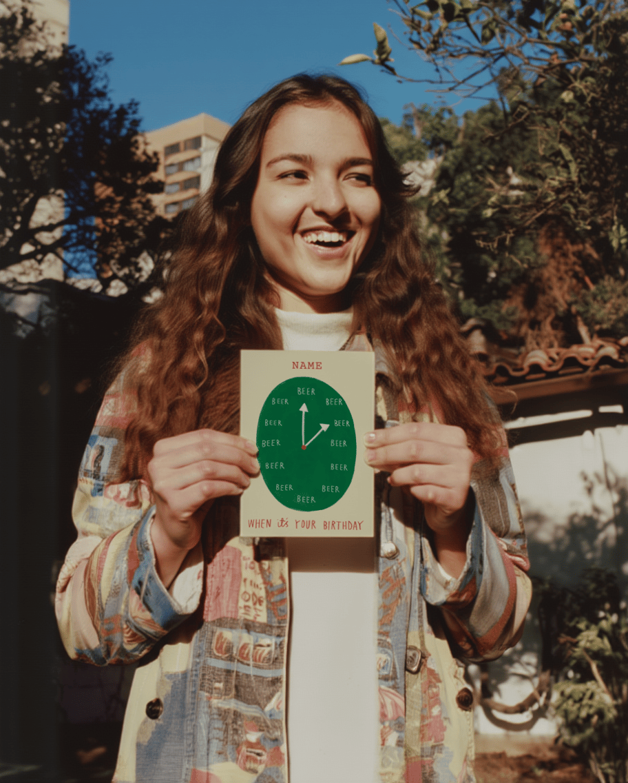 Beer O'Clock Birthday Card mockup 6