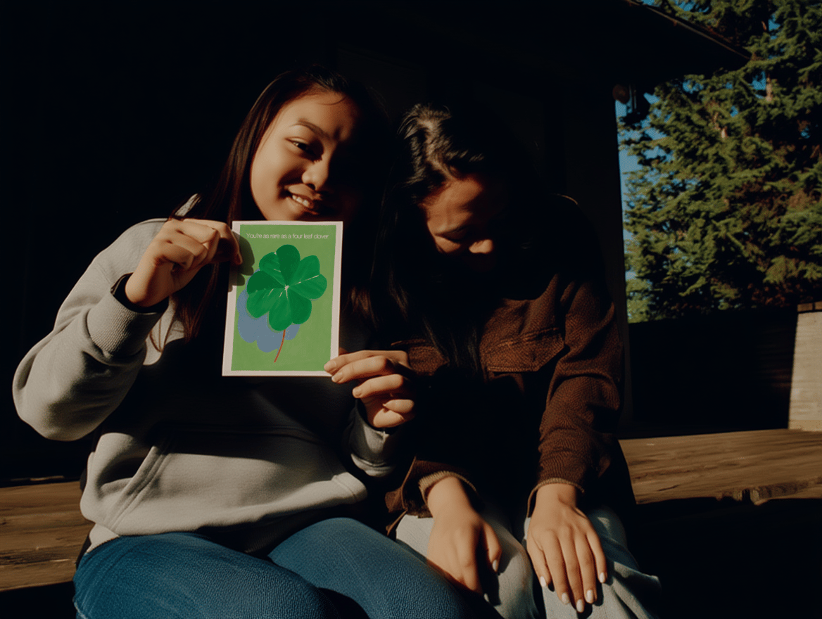 Rare as a Four-Leaf Clover Card mockup 6