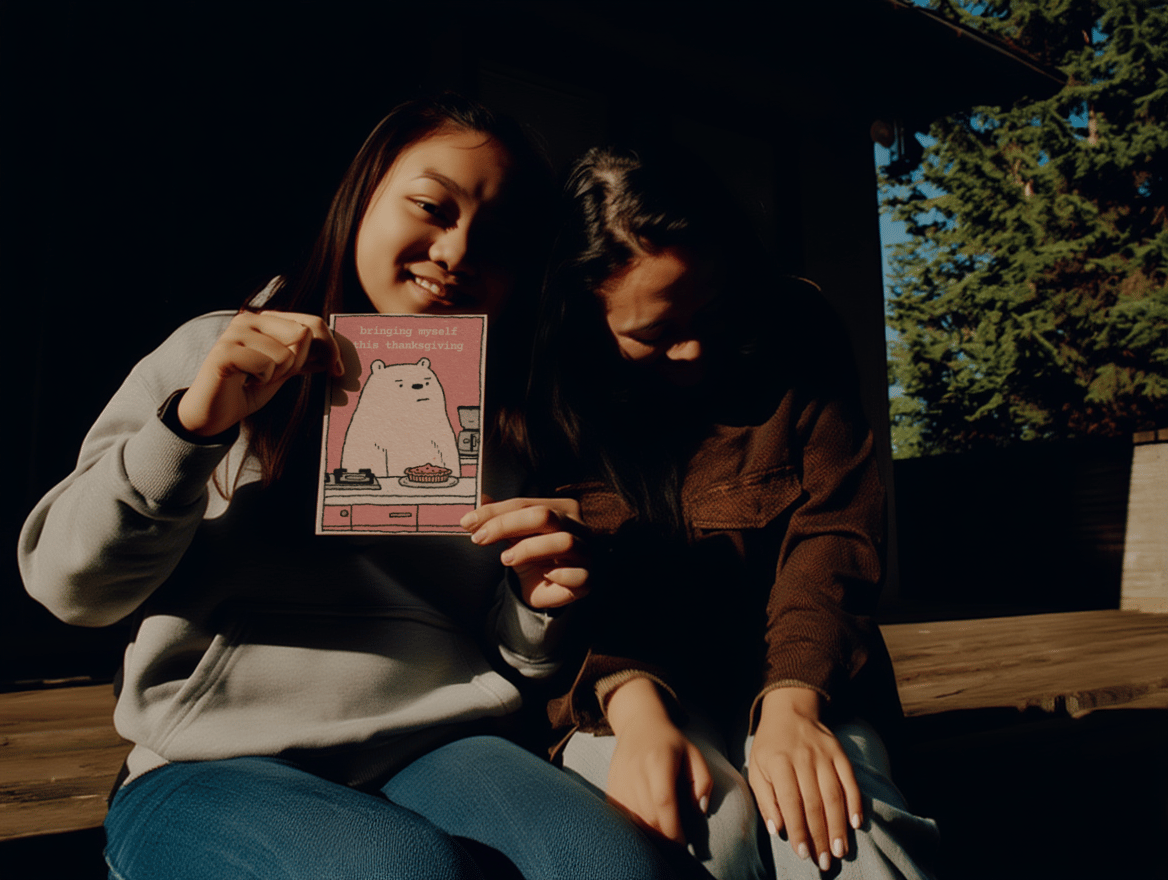 Thanksgiving Bear Humor Card mockup 6