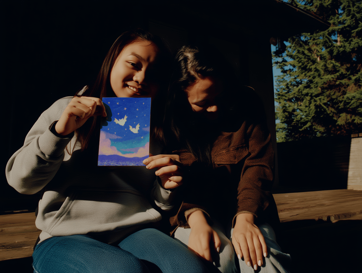 Starry Night Bat Greetings mockup 6
