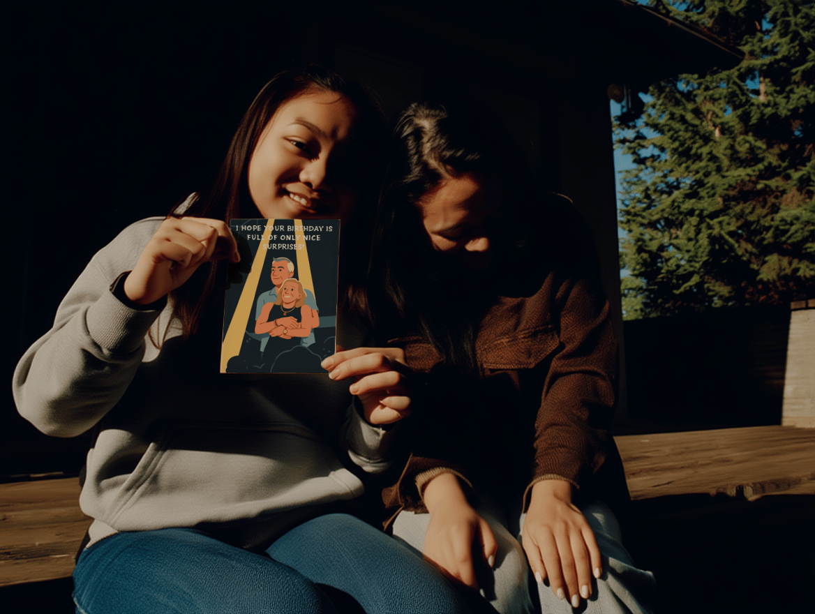 Only Nice Surprises Birthday Card mockup 6