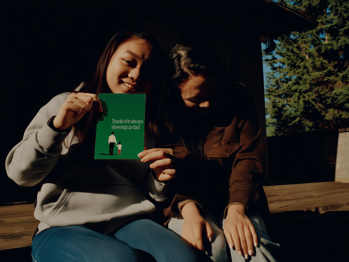 Thanks for Always Showing Up Dad Card mockup 6