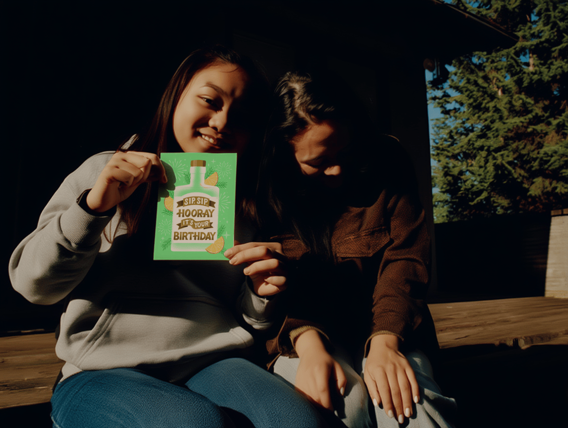 Sip Sip Hooray Birthday Card mockup 5