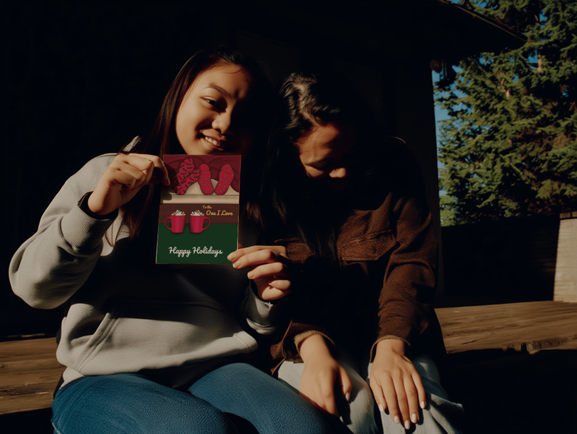 Romantic Holiday Socks And Cocoa mockup 6