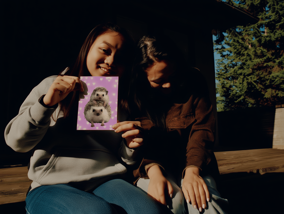 hedgehog mom and baby mockup 6
