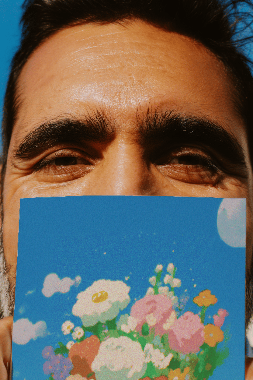Bright Blooms Under the Sky Card mockup 6