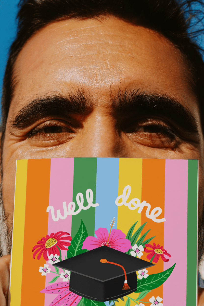 Well Done You Did It Floral Cap Card mockup 6