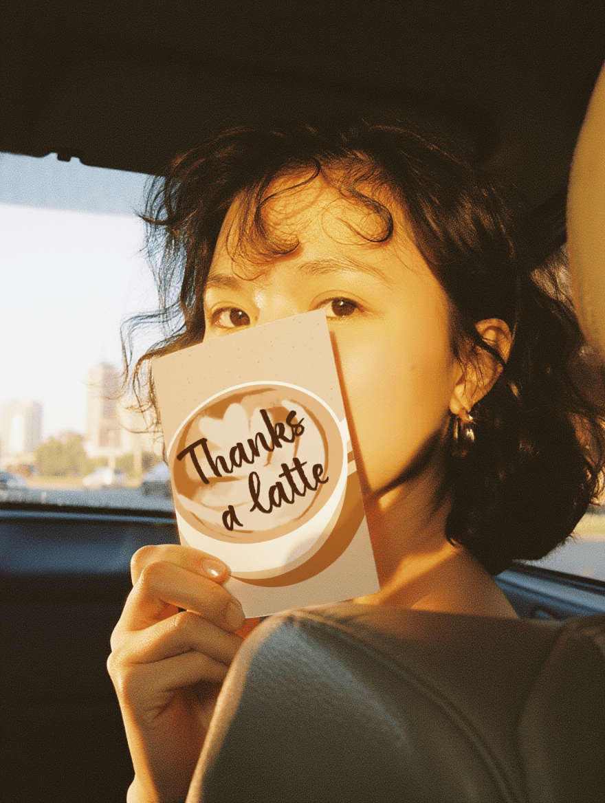 Thanks a Latte! Coffee Card mockup 6