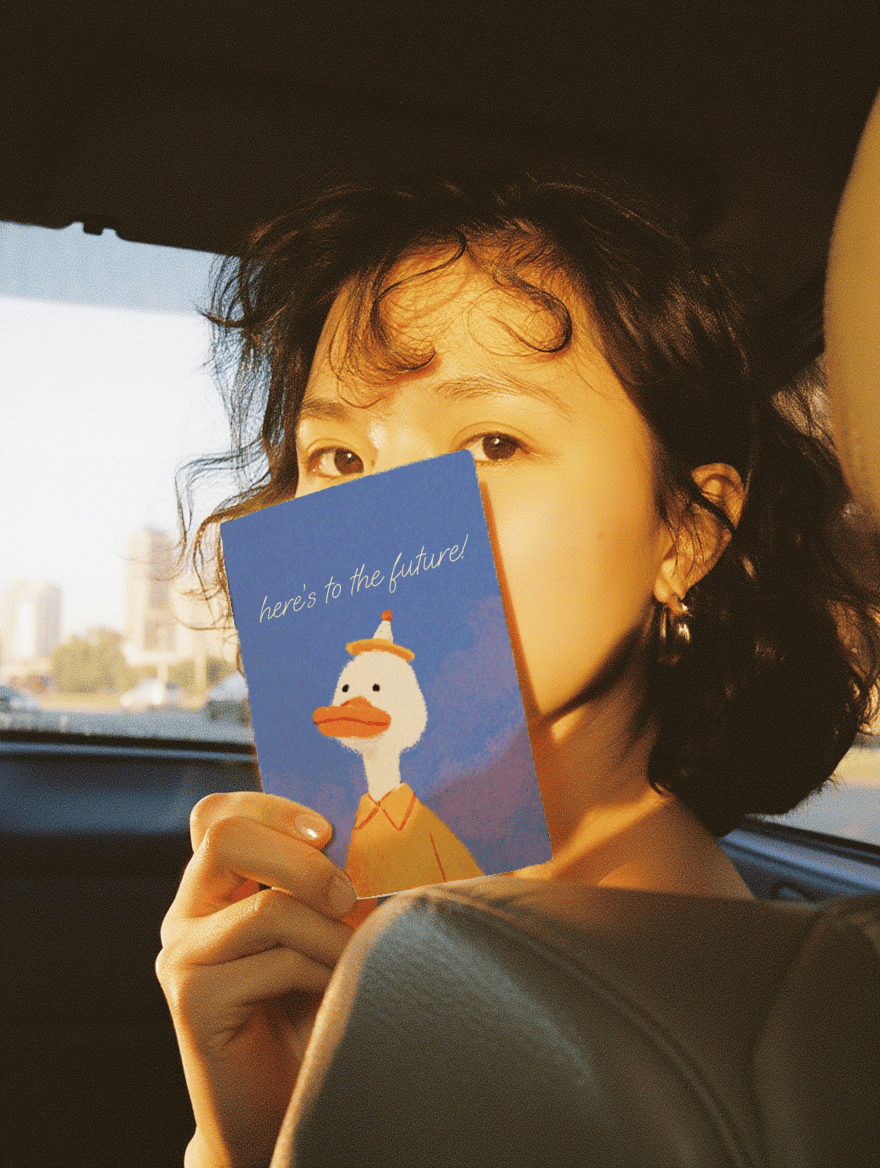 Cheers to the Future Duck Card mockup 6