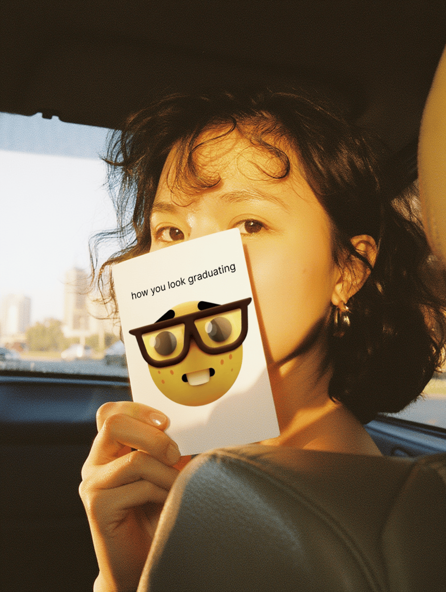 How You Look Graduating Emoji Card mockup 5
