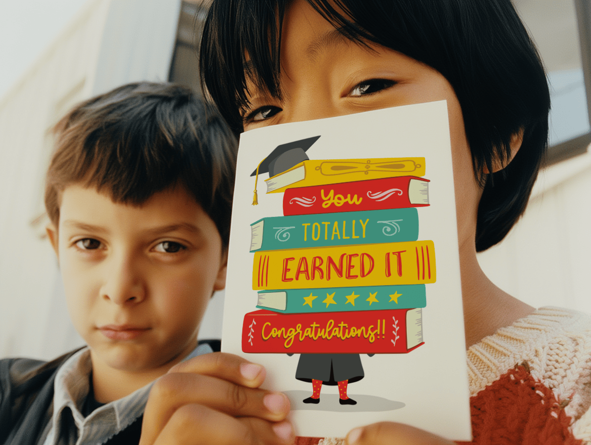 Book Stack Graduation Congrats Card mockup 6