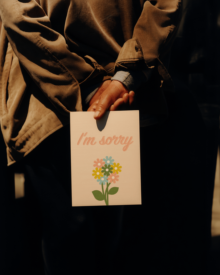 Simple Floral I'm Sorry Card mockup 5