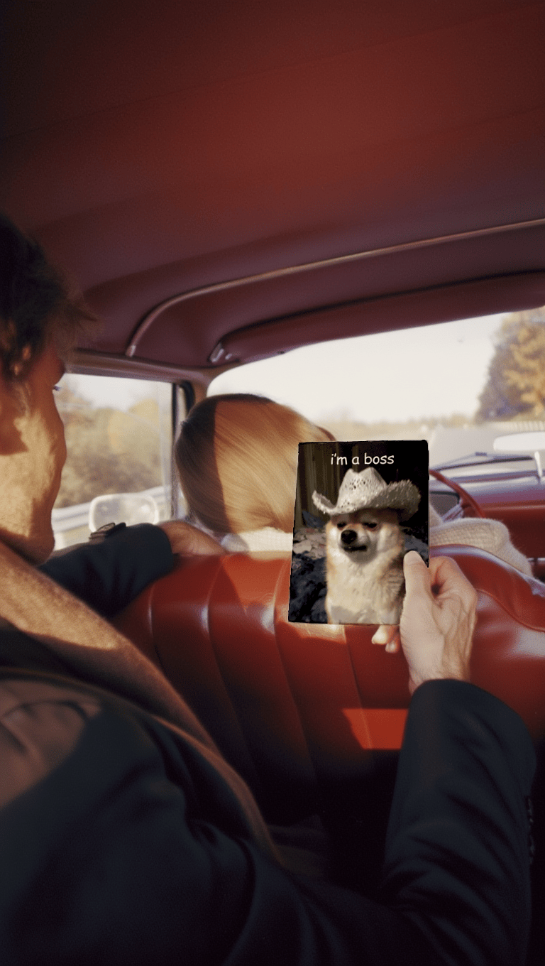 Boss Dog Cowboy Humor Card mockup 5