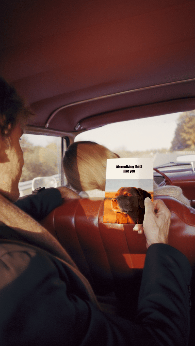 Realizing I Like You Dog Card mockup 6