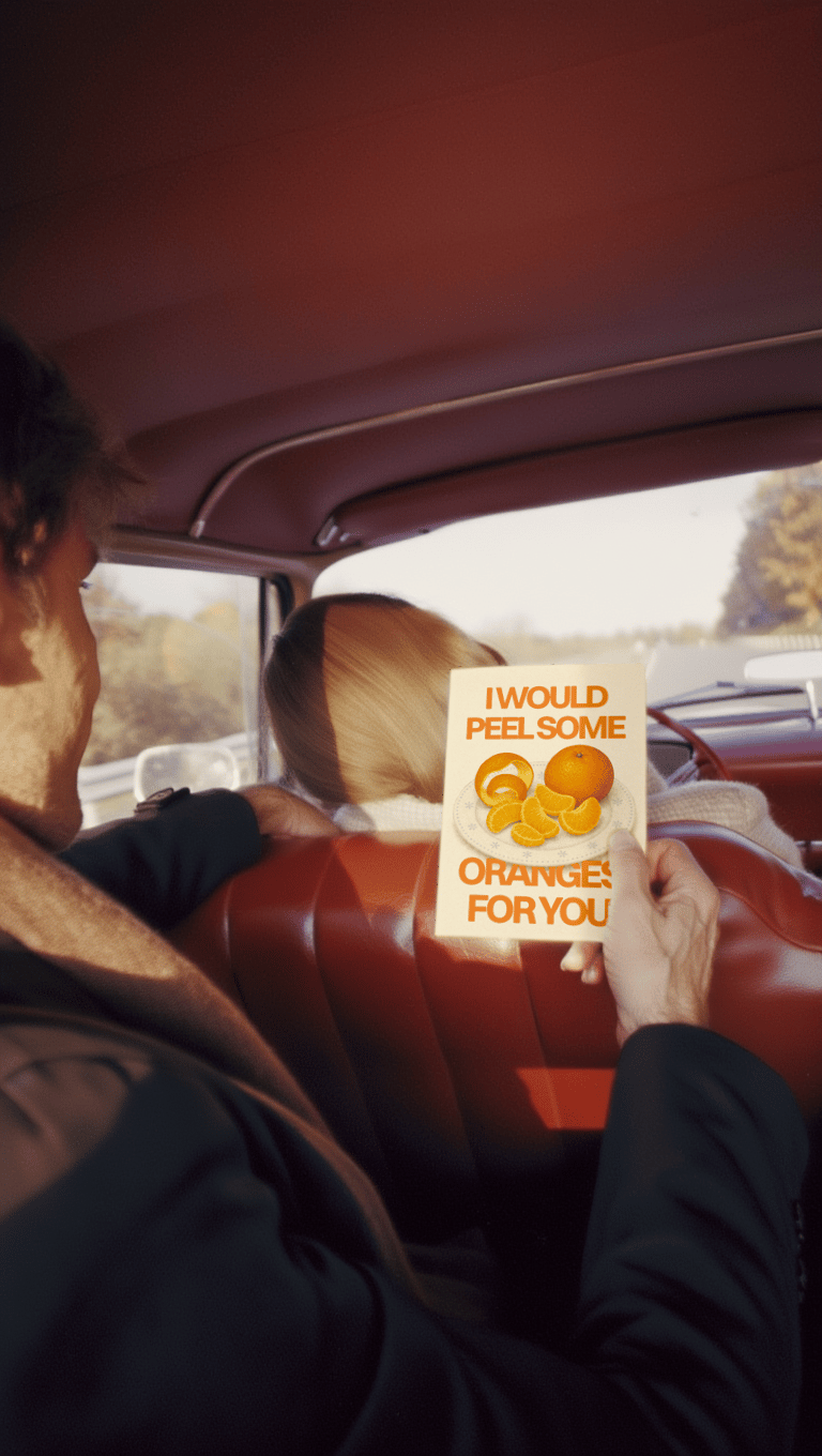 I Would Peel Oranges For You Card mockup 6