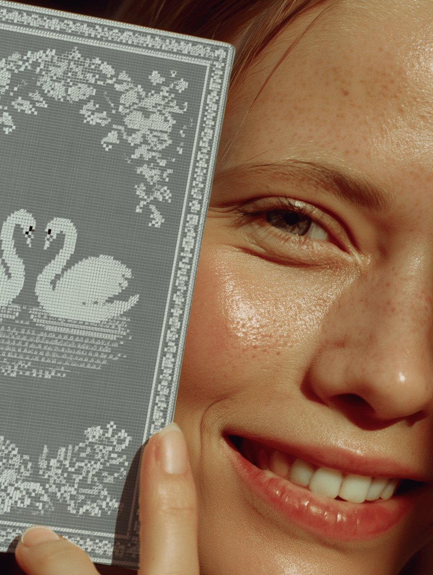 Elegant Swan Romance Card mockup 6