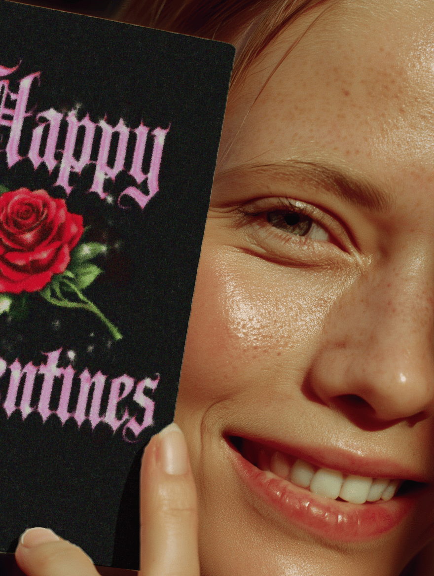 Galentine's Day Roses Card mockup 6